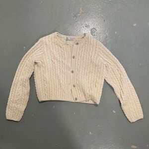 Zara crop cardigan size small light beige